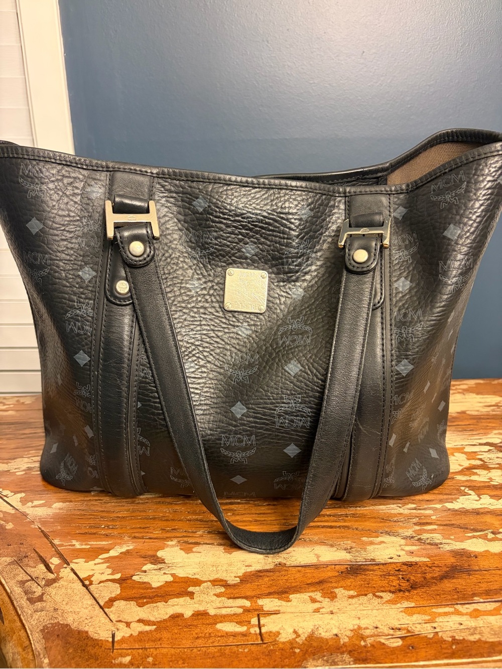 MCM black with silver hardware